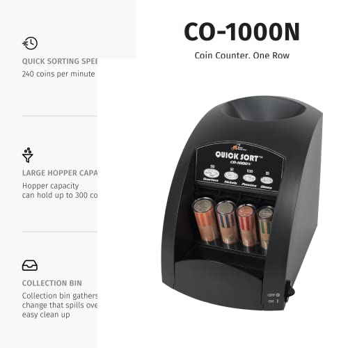 Royal Sovereign Electric Coin Sorter, Patented Technology, 1 Row of