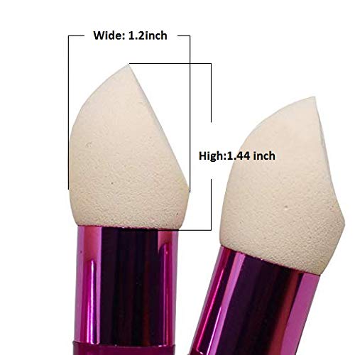 3pcs Cosmetic Makeup Blender Sponges Foundation Beauty Cosmetics Egg Puff Sponge Foundation Blenders Makeup Egg Sponge Foundation Blender With The Handle(3pcs Green+Rose+Blue) - Thumbnail 5