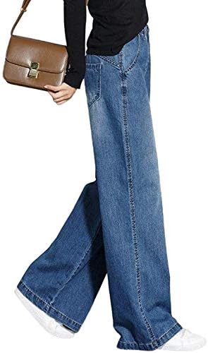 Song of Song Denim Long Pants, Women’s, Wide Pants, Bottoms, Beautiful Legs, Simple, Body Covering, High Waist, Casual, Stylish, Commuting to Work, Everyday Wear, Going Out