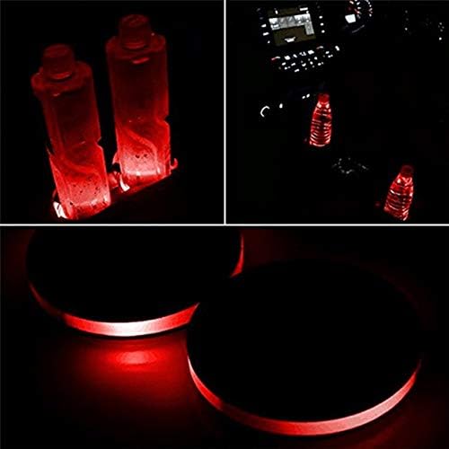 Best Quality - Signal Lamp - Car-Styling 2pcs Car Solar Cup Holder Bottom Pad LED Light Cover Trim Atmosphere Lamp Lights td0413 Dropship - by VietFX - 1 PCs