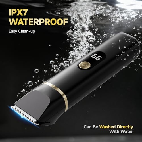 Beard Trimmer Men, 3-in-1 Electric Razor & Shaver for Face, Body & Nose, Cordless Mens Grooming Kit with Charging Dock, IPX7 Waterproof Wet & Dry Hair Trimmer, Gifts for Men (Black)