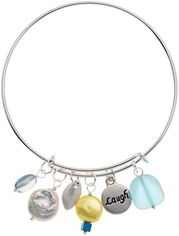 Of Earth and Ocean Sea Glass Love to Laugh Charm Bracelet