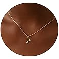 CAROVO Initial Necklaces for Women, Dainty 14K Gold/Silver Letter Pendant Necklace Trendy Simple Cute Necklaces Monogram Name Choker Necklace Jewelry Gift