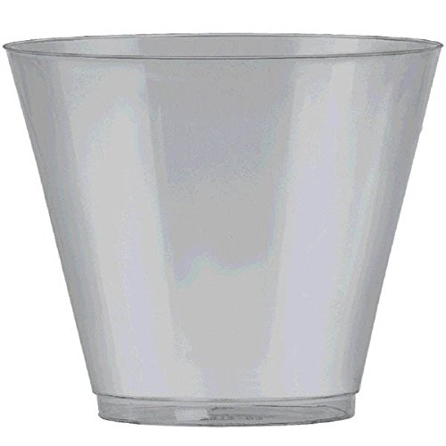 Amscan Big Party Pack Plastic Cups, 9 oz., Silver