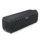 Solar Bluetooth Speaker, Dreamix 30+ Hours Playtime Portable Wireless Stereo Bass IP65 Splashproof Outdoor Bluetooth 4.0 Speaker for Beach, Poolside, Shower, Bike, Camping - Black