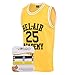 AFLGO Banks #25 Fresh Prince of Bel Air Academy Basketball Jersey, 90's Clothing Throwback Carlton Costume Athletic Apparel Clothing Stitched - Top Bonus Combo Set with Wristbands
