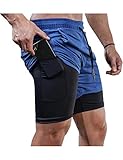 COOFANDY Men's 2 in 1 Active Short Elasticity