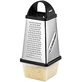 VonShef Stainless Steel 4 Sided Cheese, Fruit, Veg, Chocolate Grater with Collection Box and Lid