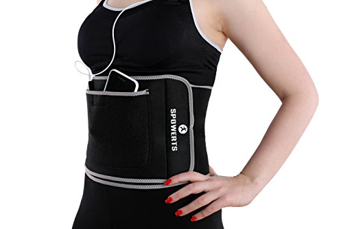 Spowerts Waist Trimmer Trainer for Men and Women; Sauna Effect Fat Burner; Perfect for Weight Loss, Fitness Exercising and Running. BONUS: eBook - "From fat to flat"