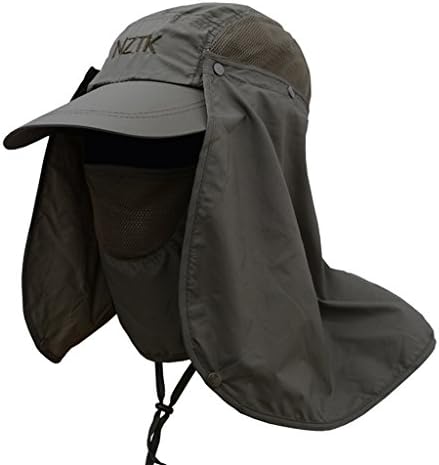 WZC Out Door Summer Sun UPF 50+ Cap For Men And Women 360° Protection Breathable Fishing Hats with Removable Neck&Face Flap Cover Multicolor (Army Green)