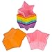 Freshware CB-303SC 12-Pack Silicone Mini Star Reusable Cupcake and Muffin Baking Cup, Six Vibrant Colors