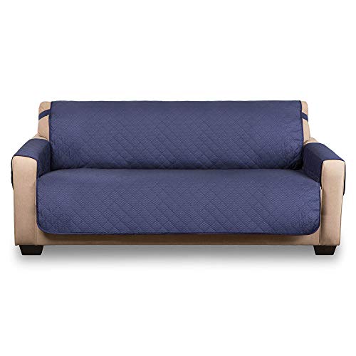 E-Living Store Z01672 Reversible Furniture Protector with 2 Inch Elastic Strap, Machine Washable, Perfect for Pet and Kids, Seat Width Up to 70", Sofa, Navy