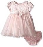 Bonnie Baby Baby Girls' Foil Lace To Tulle Dress