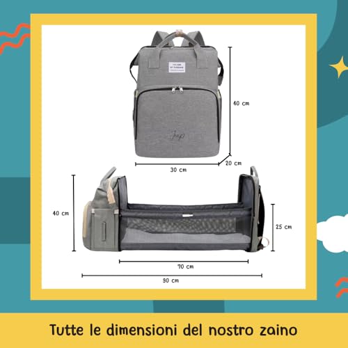 Jeap Baby Changing Backpack | Baby Changing Bag with Changing Mat | with Thermal Pockets and Stroller Hooks | Large and Waterproof Fabric | Baby Backpack for Mom and Dad