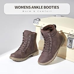 hash bubbie Womens Combat Boots Non Slip Ankle