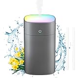 Portable Mini Humidifier, 300ml With Colorful LED Night Light, USB Personal Desktop Humidifier For Car Office Home Travel, Auto Shut-Off, 2 Mist Modes, Super Quiet(Grey Portable Mini Humidifier, 300ml With Colorful LED Night Light, USB Personal Desktop Humidifier For Car Office Home Travel, Auto Shut-Off, 2 Mist Modes, Super Quiet(Grey