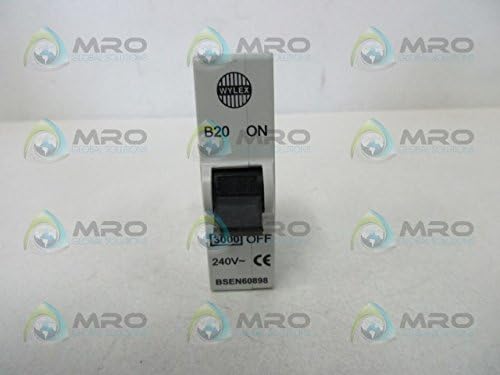 Wylex B20 MCB Miniature Circuit Breaker & Contact Shield - 20 Amp (Yellow)
