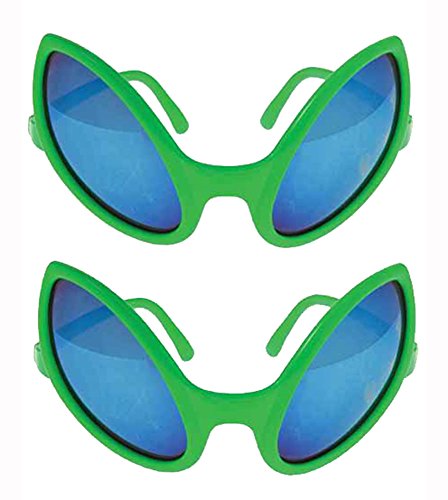 Green Alien Glasses 5 1/2 Inch Sunglasses
