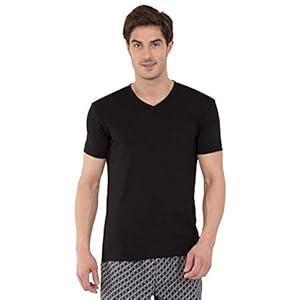 Jockey 2726 Men’s Super Combed Cotton Rich Solid V Neck Half Sleeve T-Shirt