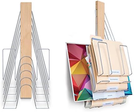 Up Filer Mini 5 Section Wall File Organizer. Multipurpose Vertical File Rack Stores Letter, Legal, Oversized Files, Documents, Plans, Prints, Art, etc.