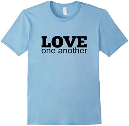 Mens Love One Another Shirt Large Baby Blue