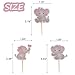 48PCS Double Sided Pink Elephant Cupcake Toppers It Is A Girl Pink Elephant Baby Shower Decoration for Girl Cupcake Picks Birthday Party Supplies