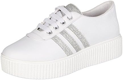 Women's Mesh Sneaker Shoes_(zapatoz-6640-white-silver)