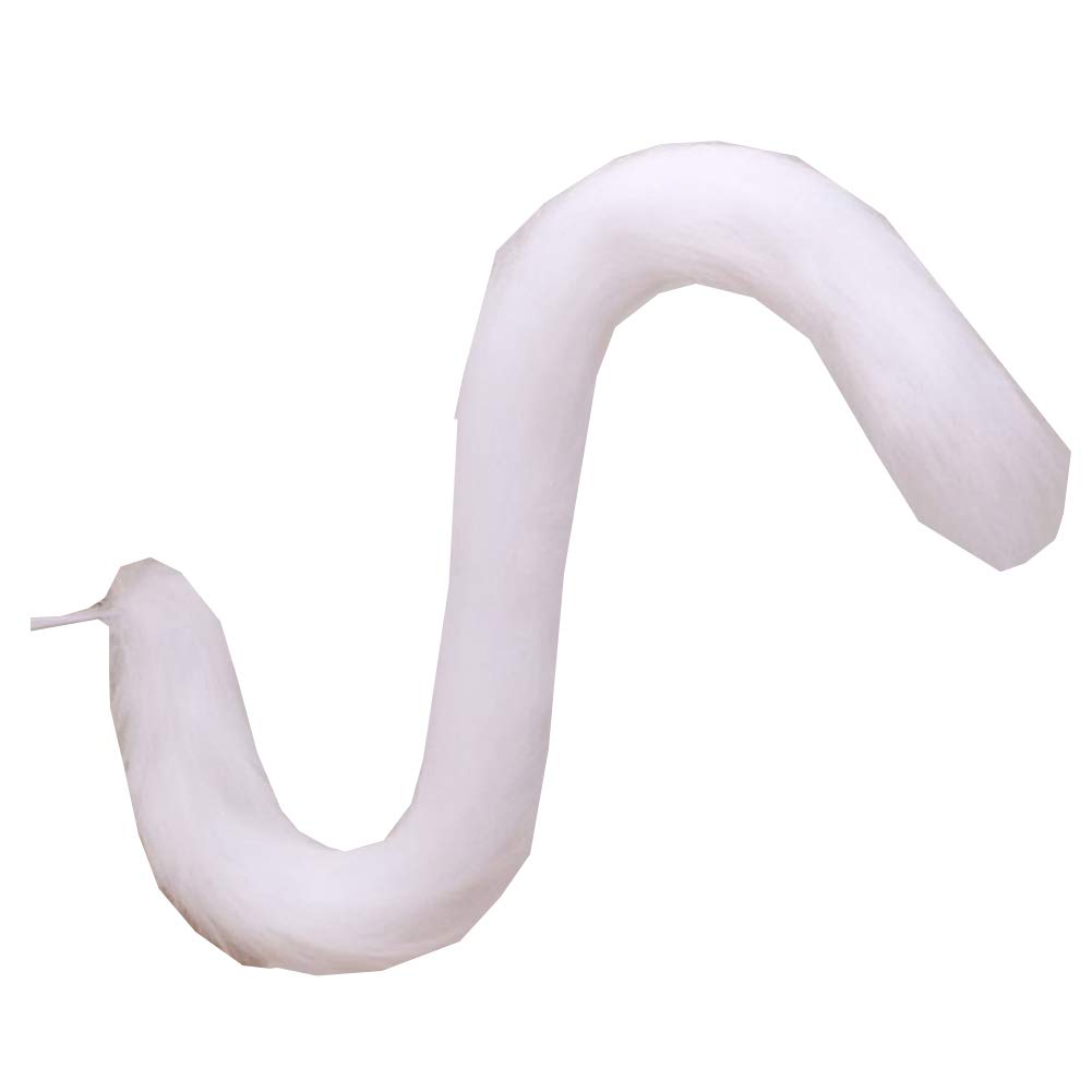 Fluffy Plush Long Cat Tail Fancy Dress Animal Tails Cosplay Anime Dress Up Party Carnival Costume Prop (White)