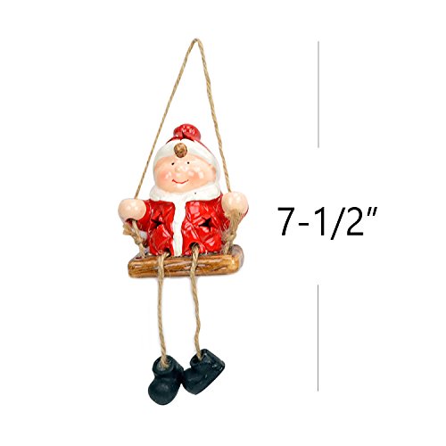Evelyne GMT-10309-3 3-Piece Set Holiday Season Ceramic Christmas Haning Ornaments Decorative Display - Santa Claus