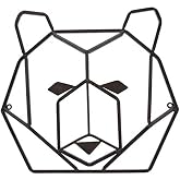 Everydecor Rustic Geometric Bear Head Metal Wall Art Decor for Home Office Kitchen Living Room Bedroom Farmhouse Indoor Outdoor Bear Sign Decoration