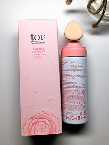 Camellia Cooling CC Foundation Cream (#22 Natural Beige) With Cooling Technology & SPF50+, Fresh & Healthy Skin