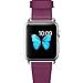 J&D Tech Modern Series Leather Strap Replacement Wrist Band with Metal Clasp Adapter for Apple Watch Series 1/2 / 3/4, 38mm - Fuchsia