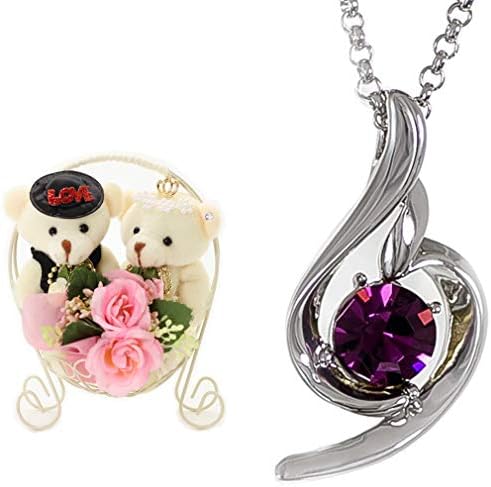 2月 誕生日プレゼント 女性 人気 彼女 母 贈り物 ネックレス ペアクマ カード付 ゴンドラ 誕生石