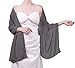 Sheer Soft Chiffon Bridal Women's Shawl For Special Occasions Stone Grey