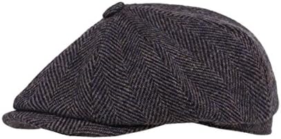 Jules B Men's Eight Piece Harris Tweed Cap Brown XL