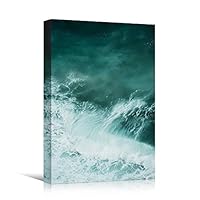 Canvas Wall Art Wind Wave Beach Beach Blue Coastal Cool Photography Relax/Calm - 12x18 inches
