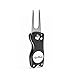 Black GoPick Golf Divot Repair Tool - Stainless Steel Switchblade with Detachable Ball Marker