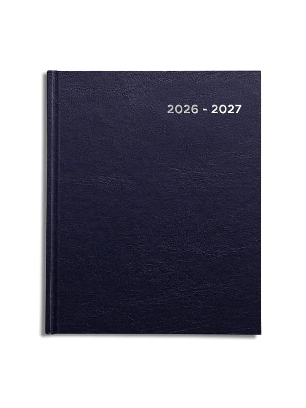 Academic Diary 2026-2027 A5 page a day by Pirongs | Mid year Diary 2026-2027 | A5+ Diary, Casebound - Navy