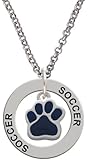 Cheer Bunny Small Paw - Soccer Affirmation Ring Necklace