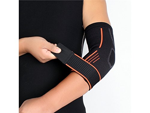 Huasen Sports Safe Guard Fitness Elbow Sleeve Elbow Compression Sleeve Adjustable Elbow Support for Men & Women Cycling Sports - Thumbnail 3