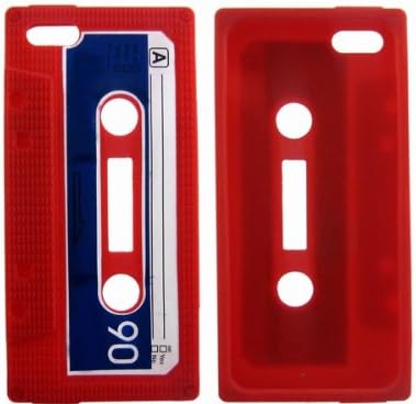 Classic Cassette Tape Silicone Protective Case Cover Skin for iPhone 5 Red
