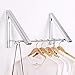 LANRCYO Indoor/Outdoor Wall Mounted Folding Clothes Drying Rack- Clothes Hanger -Aluminum Folding Clothes Hanger Hanging on Bathroom,Bedroom Balcony and Laundry,Home Storage Organizer