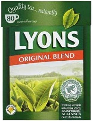 12 X LYONS TEA BAGS ORIGINAL BLEND GREEN 80'S (12 PACK BUNDLE)