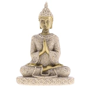 MagiDeal The Hue Sandstone Meditation Buddha Statue Sculpture Hand Carved Figurine #3