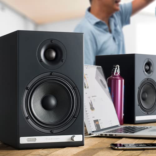 Audioengine HD6 Premium 24 Bit Bookshelf Speakers - Wireless 150W Bluetooth Speakers - Powerful Home Music System - Home Theater Systems, Studio Monitors