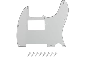 DIAO79NI 8 Hole Humbucker Tele Pickguard HH Scratch Plate for Fender American/Mexican Standard Telecaster Modern Style Electric Guitar, Vintage White, 3ply.