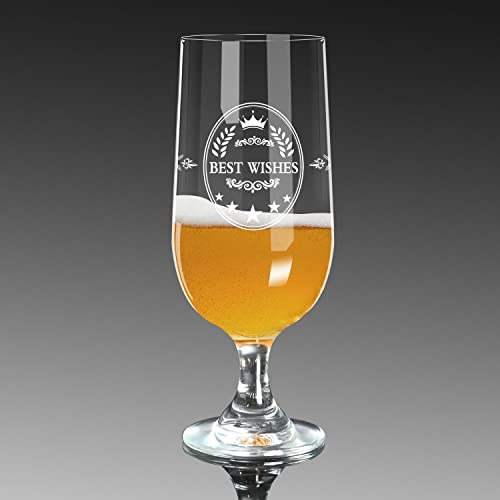 KOCAWIS Beer Ale Glass Gift for Men Dad Grandfather Uncle Tulip 350ml World’s Finest Best Wishes Soft Drink Glassware Birthday Gift Christmas Gift