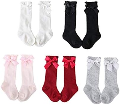 Baby Toddler Girls Knee High Socks Stockings 0-6 Years Pack of 5