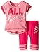 adidas Toddler Girls' Short Sleeve Tee and Capri Set, Pink, 3T
