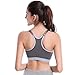 Encounter Womens High Impact Strech Racerback Push up Padded Strap Yoga Sports Bra(Grey,M)